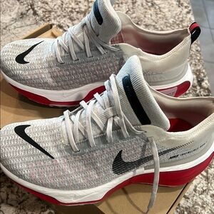 Nike White and Red Running Shoes
